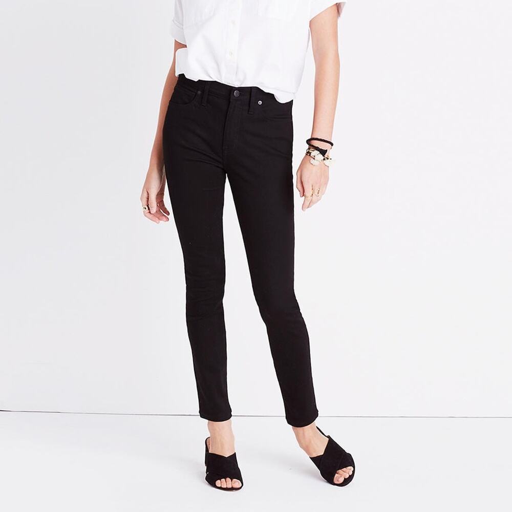 Madewell 9” High Rise Skinny Black Ankle Jeans Size 25